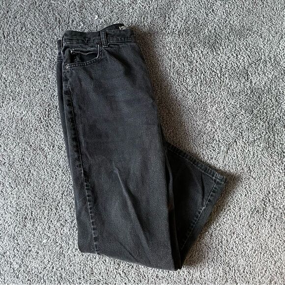 Lee Relaxed Straight Leg Mid Rise Women’s Jeans in Black Denim size 12 Short - Picture 9 of 10